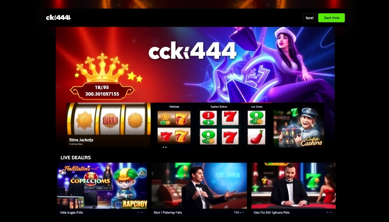 Engaging CK4444 online gaming scene with vibrant slots and live dealer displays encouraging players to try their luck.