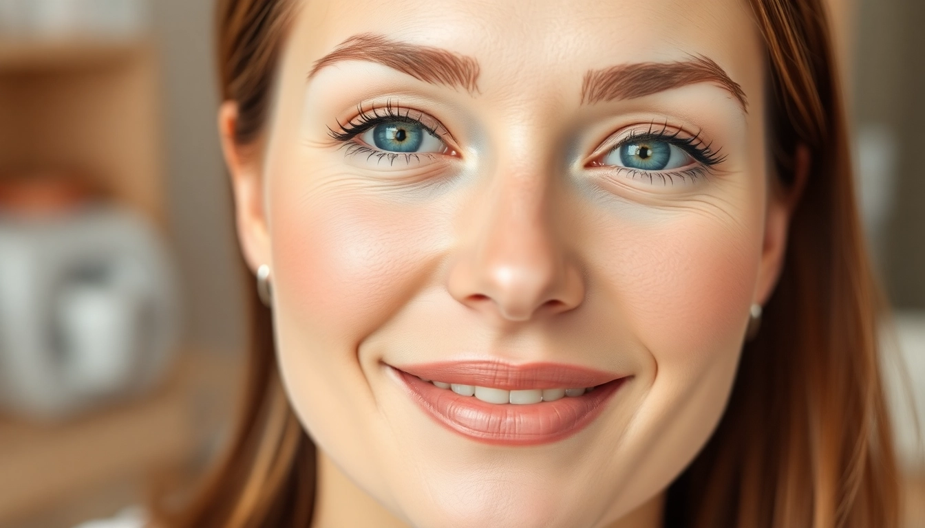Professional consultation for Oberlidstraffung Zürich showcasing a doctor explaining eyelid lift options to a patient in a modern clinic.