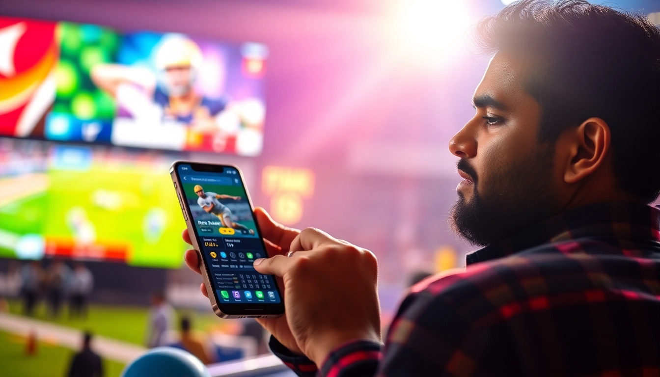 Reddy Anna sports betting platform displaying live cricket and football action on a mobile device, engaging and secure environment for users in India.