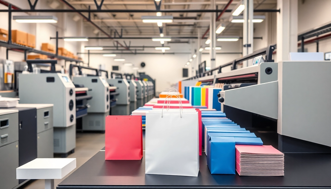 High-quality torba papierowa being designed and printed in a modern production plant to