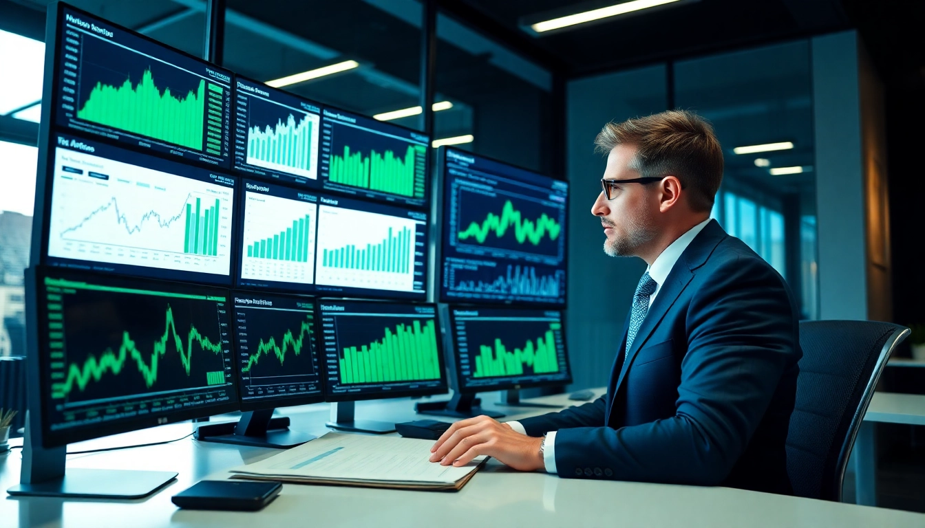 A financial advisor reviewing investment reporting for private individuals using digital
