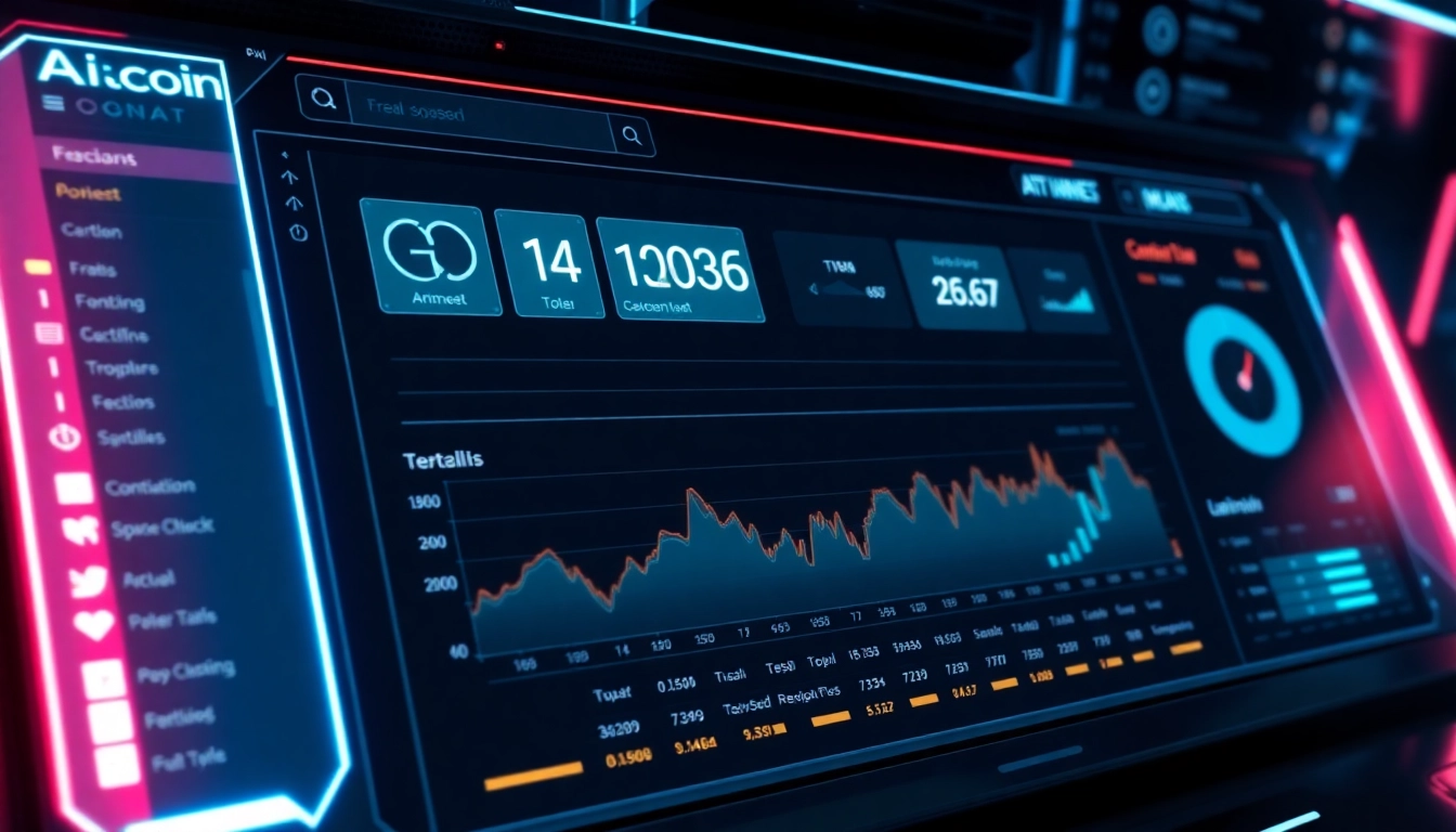 Professional looking dashboard showcasing aicoin market analysis with charts and data