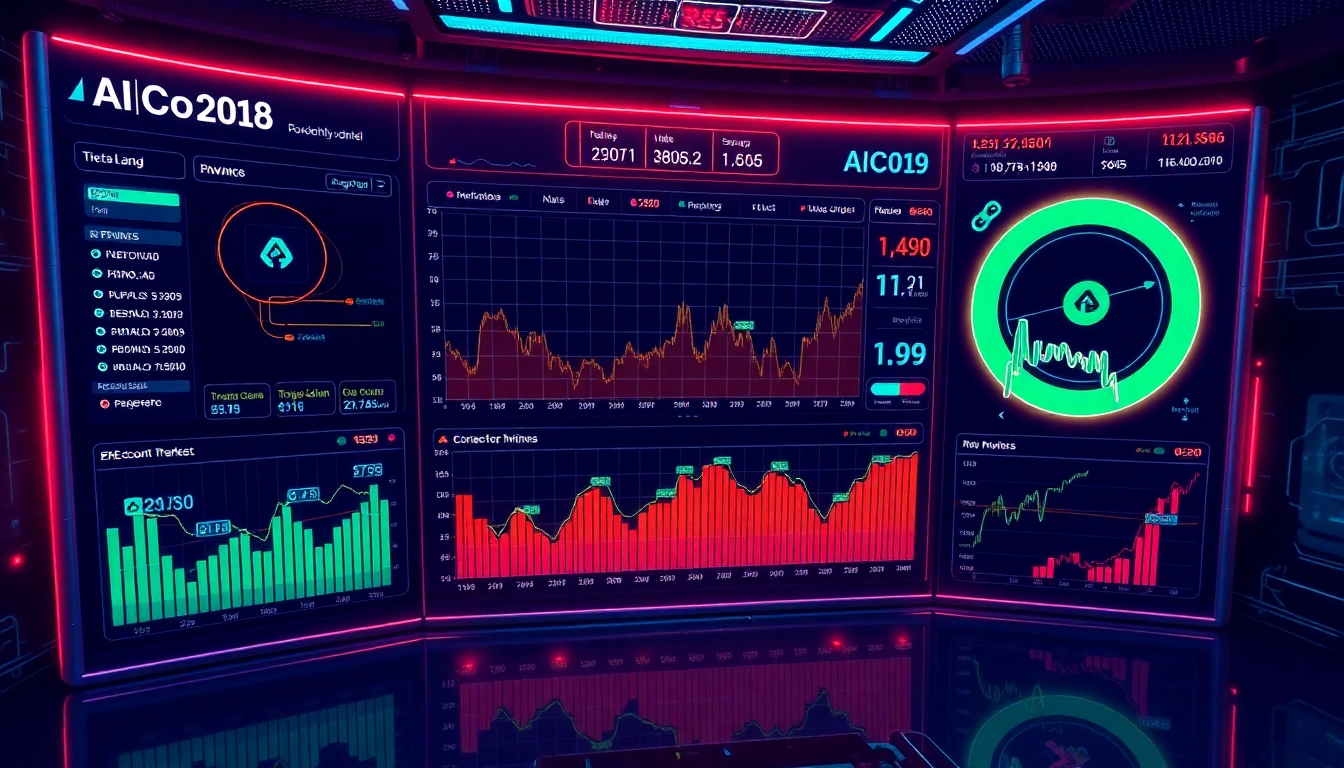 Aicoin financial platform displaying real-time market analysis and data visualization with a